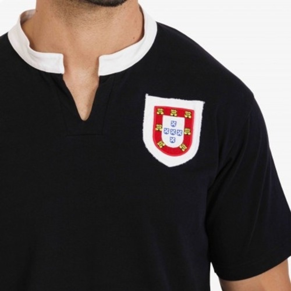 Portugal Legends‎ FPF Mens Black Rugby Shirt Short Sleeve Cotton Jersey Size S - Picture 9 of 9